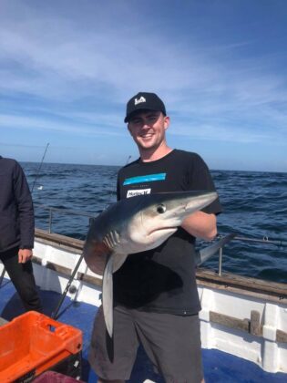 Blue shark on Lady Gwen II