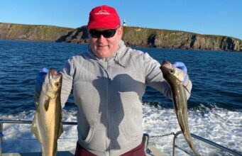Dungarvan charter boat anglers enjoying their time on the water pollack