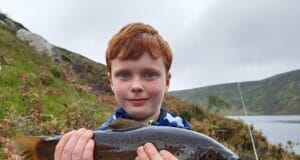 Big brown trout for 8-year-old Harrison!