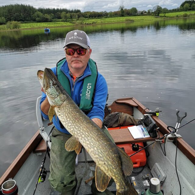 The first pike was caught while jigging a Westin shadteez and the second was caught spinning a black fury Mepps.