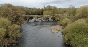 scenic shot of river and bridge