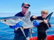 Evan lands an almighty porbeagle