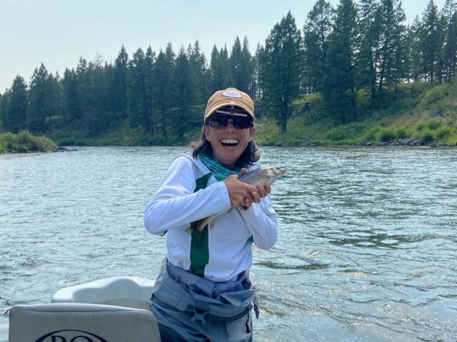 Cat White from Los Angeles enjoying fishing on the Henry’s Fork River in Idaho.
