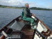 International Women’s Fly Fishing Day 2021 Julie Cook from Invercargill New Zealand enjoying a days fishing on Lough Lene in Co Westmeath, on a 2019 trip to Ireland