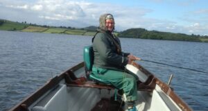 Julie Cook from Invercargill New Zealand enjoying a days fishing on Lough Lene in Co Westmeath, on a 2019 trip to Ireland