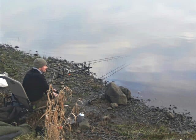 Peadar fishing dead baits at distance