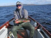 Good duckfly fishing on Cullin – PB trout for Bernard