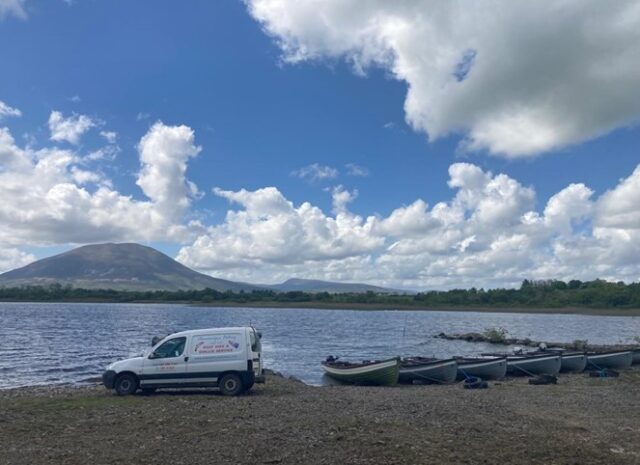 Cloonamoyne Fishery in North Conn with Bog Bay in the background.