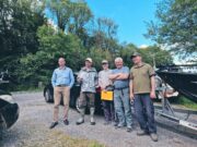 Tough fishing in the sunshine for Tulla anglers on Lough Bridget Bill Keane, IFI, presented the prizes
