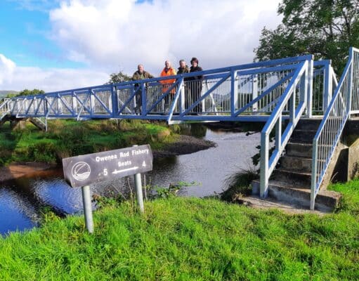 Inland Fisheries Ireland opens new footbridge over the Owenea River in Donegal in a ‘welcome boost’ for angling development