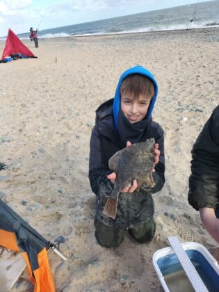 Evan Mason with the longest flounder of 33 cm
