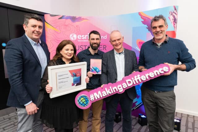 Inland Fisheries Ireland win an award IMREC project Esri Ireland