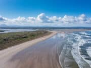 Connacht Open Shore Date Announced Aerial of Enniscrone Beach and Village, Co. Sligo