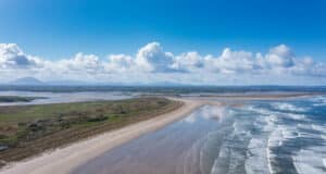 Aerial of Enniscrone Beach and Village, Co. Sligo