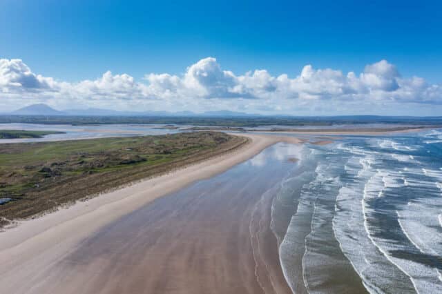 Aerial of Enniscrone Beach and Village, Co. Sligo