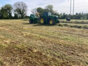 IFI appeals to farmers to protect watercourses during the silage season Tractor in field making silage bales