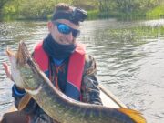 Italian angler enjoys good Pike fishing at Melview Fishing Lodge.