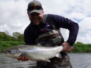 David O’Hagan with a lovely Slaney springer from Ballycarney Fisheries