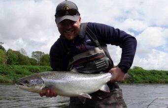 Ballycarney Fisheries on the Slaney off the mark David O’Hagan with a lovely Slaney springer from Ballycarney Fisheries