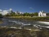 Grilse run underway in Galway before heatwave Water on a weir