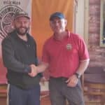 Christopher Noctor (left) receiving 2nd overall in the Killybegs boat angling two day competition from Michael Callaghan (right) of Killybegs SAC