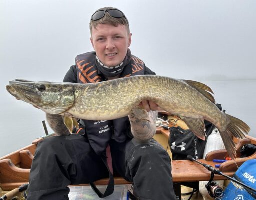 Good trout and pike taking trolled lures on Derg pike