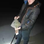 Paul Duddy with a 41cm flounder winning the longest flattie prize