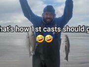 Bass and flounder fishing on Inch beach with harbour ragworm