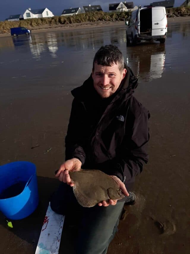 Longest flattie prize winner zone B is Aaron Vambeck with a 35cm flounder