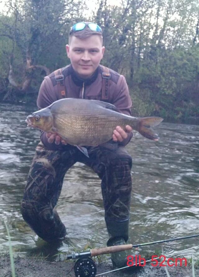 Gintaras Vosylius with a fly caught 8lb bream