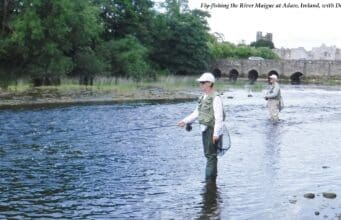 American and Canadian anglers get good fishing on the Maigue at Adare Patti and Bill fishing at Adare