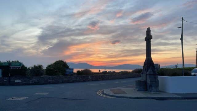 Sunset this evening at the Waterville Monument, 09 March