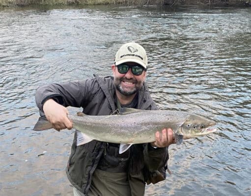 Morning glory on the Nore for Colin Aherne Colin Aherne with a St Patrick's Day salmon on the Nore