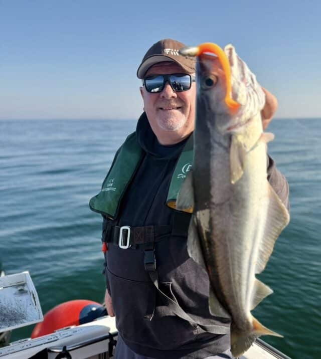 First fish of the session…. Bit of a colour in the water but the mango juice Paddletail is a hi-vis lure
