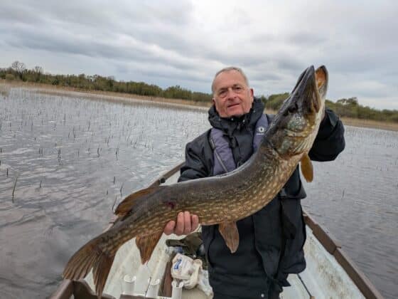Bernard had this pike fishing just below the surface