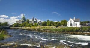 Galway Weir on the Galway Fishery, which is now closed to angling
