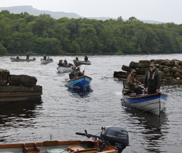 Competitors return to the harbour at Rossinver.