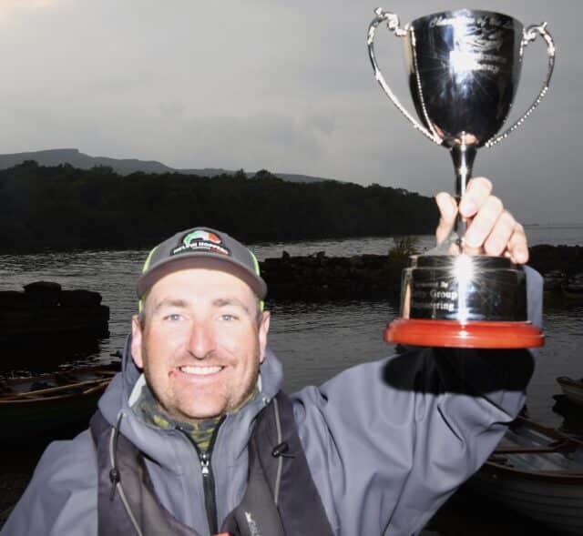 Darren Maguire with the Champion of the Lough trophy.