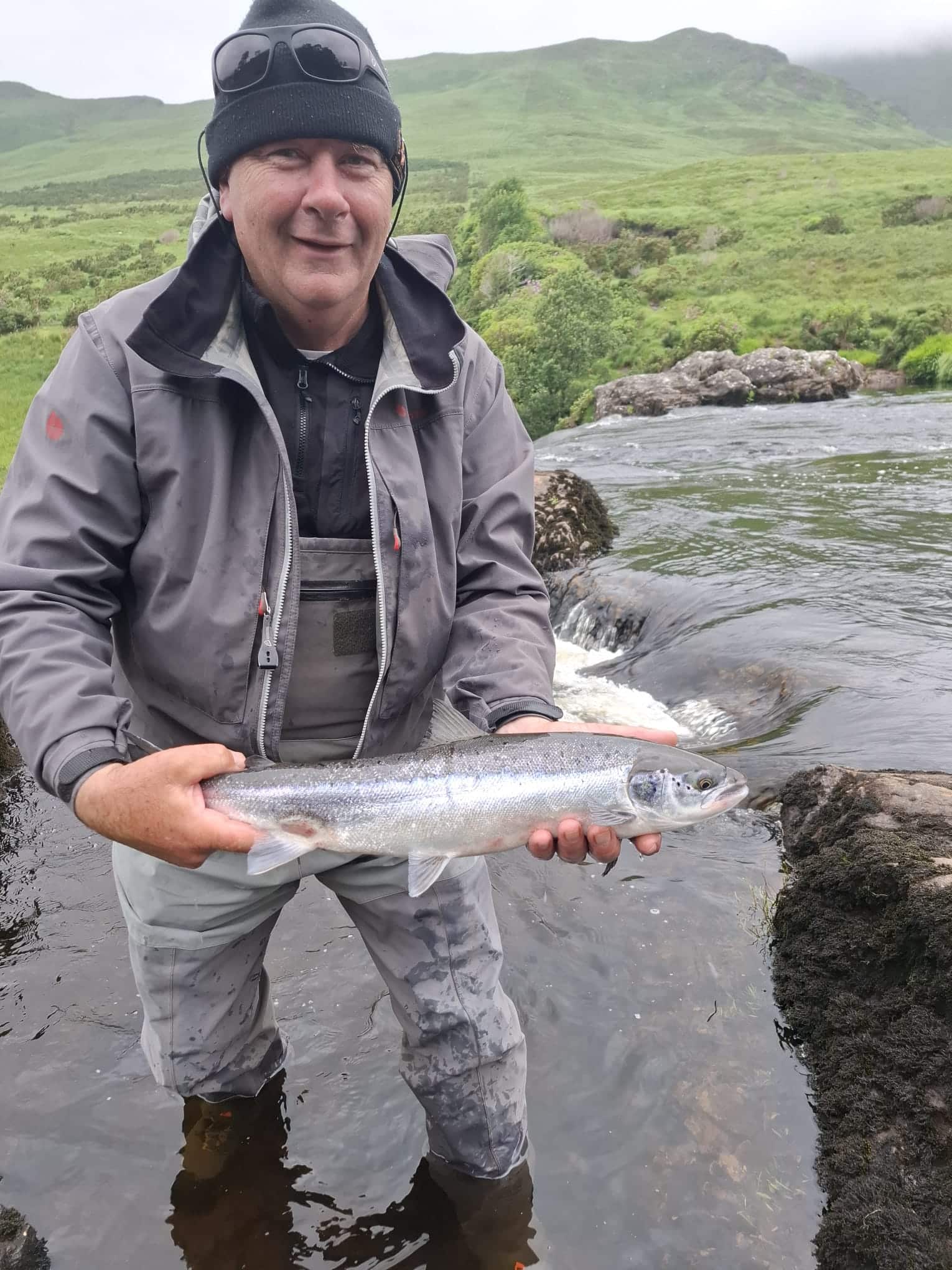 James O’Neill with a 4lbs salmon off the falls on beat 9
