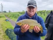 Tough conditions for 3rd round of Athy Anglers Summer League Paula with a tench