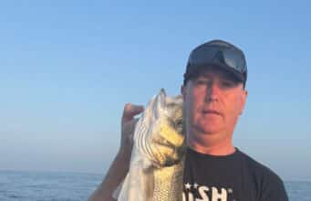 Jigging for pollack and popping for bass outside Cork Harbour bass