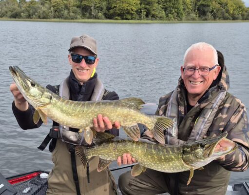 Father & son from Austria enjoy their pike fishing in Boyle