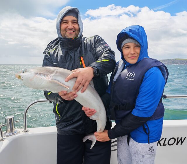 Father & Son with their first Tope, after their first dog, dab, mackerel, and herring.
